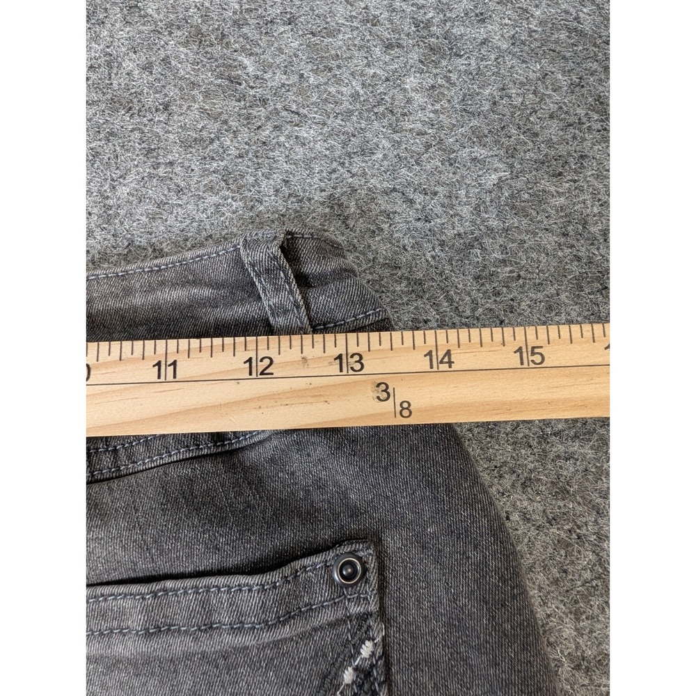 NWT Flamingo Black/Gray Stretch Jeans Size M Distressed Made For Curves Flare - Picture 8 of 10